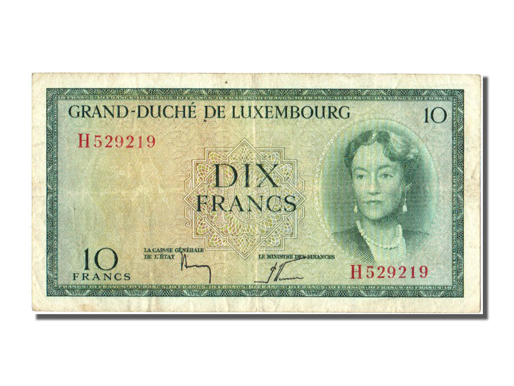 Luxembourg, 10 Francs, 1954, KM #48a, EF(40-45), H