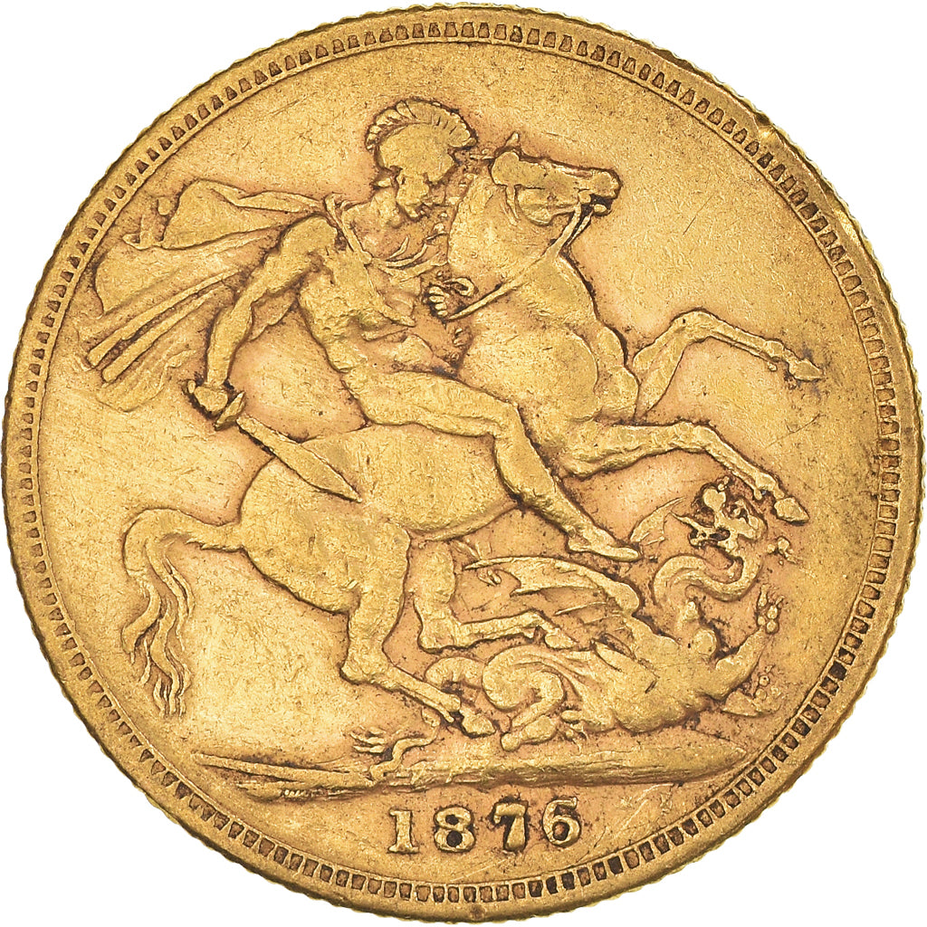 Coin, Australia, Victoria, Sovereign, 1876, Melbourne, EF(40-45), Gold, KM:7