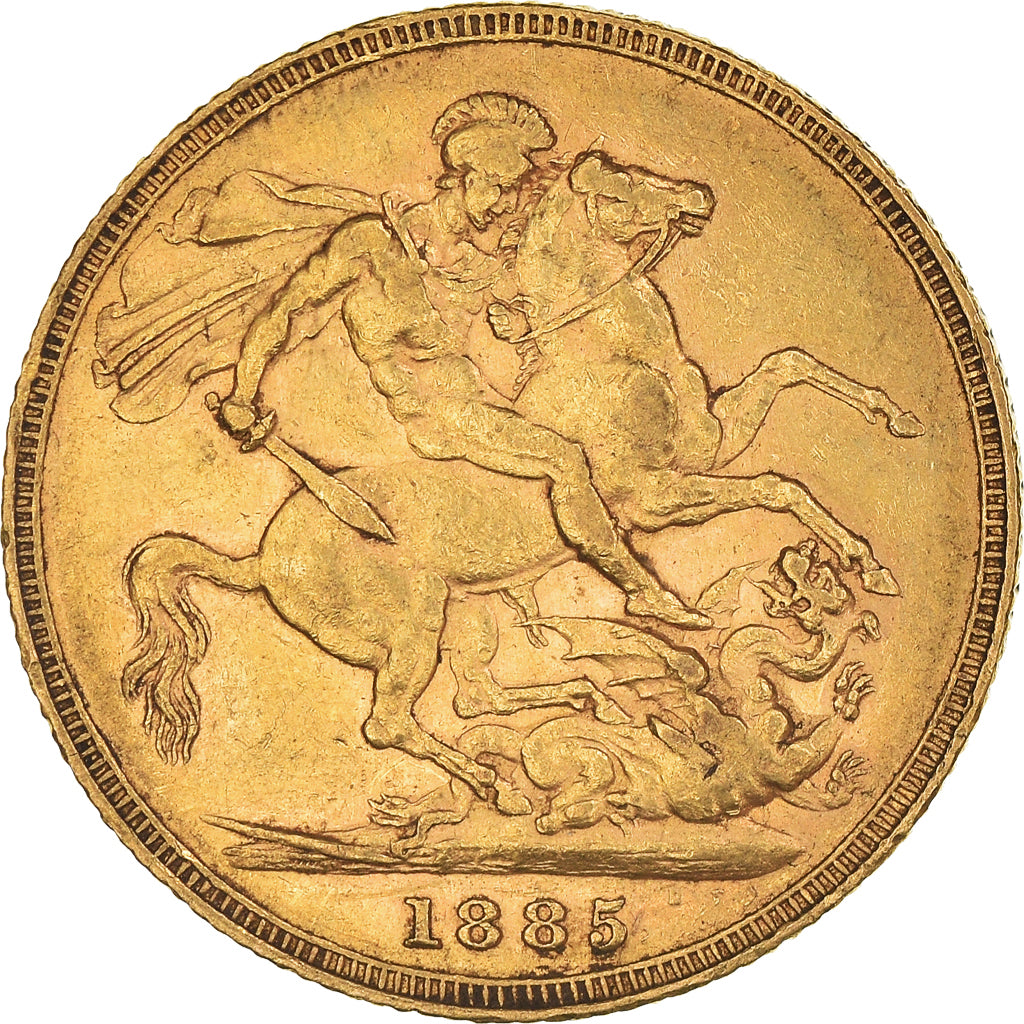 Coin, Australia, Victoria, Sovereign, 1885, Melbourne, EF(40-45), Gold, KM:7