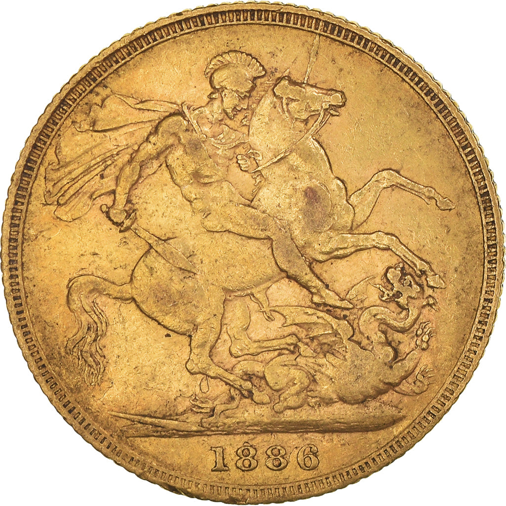 Coin, Australia, Victoria, Sovereign, 1886, Sydney, EF(40-45), Gold, KM:7