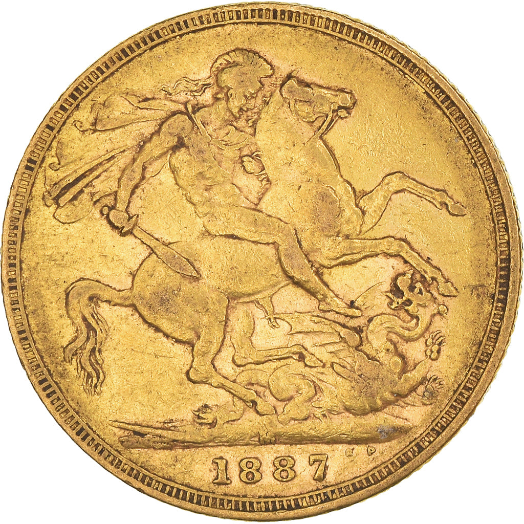 Monnaie, Australie, Victoria, Sovereign, 1887, Melbourne, TTB, Or, KM:10