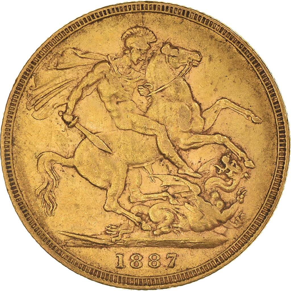 Monnaie, Australie, Victoria, Sovereign, 1887, Melbourne, TTB, Or, KM:7
