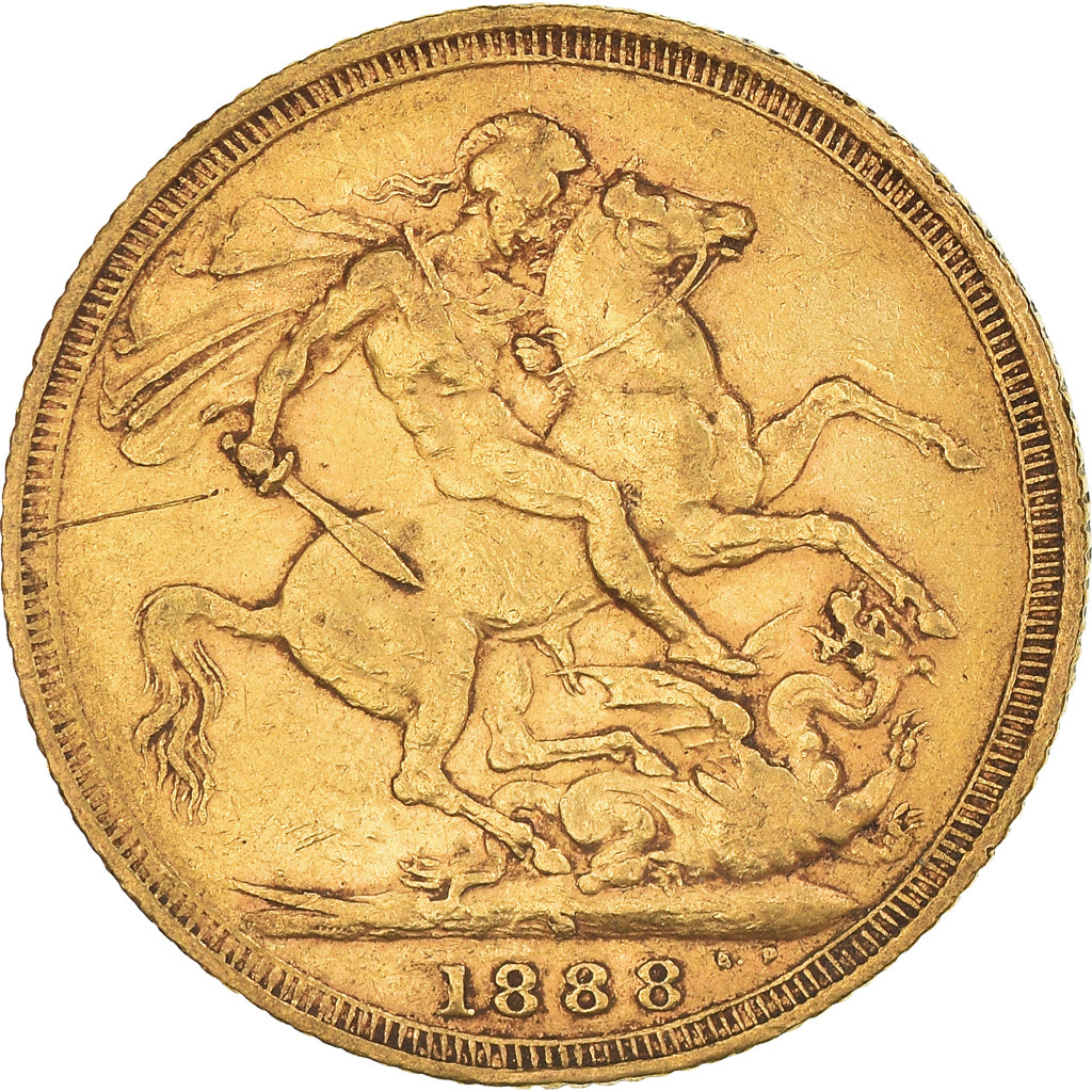 Coin, Australia, Victoria, Sovereign, 1888, Sydney, EF(40-45), Gold, KM:10