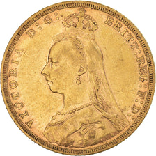Moneta, Australia, Victoria, Sovereign, 1889, Melbourne, BB, Oro, KM:10