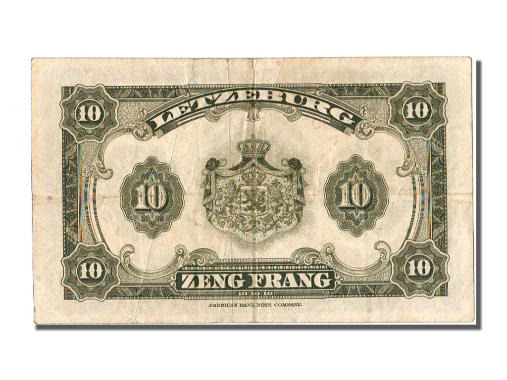 Luxembourg, 10 Francs, 1944, KM #44a, EF(40-45), A