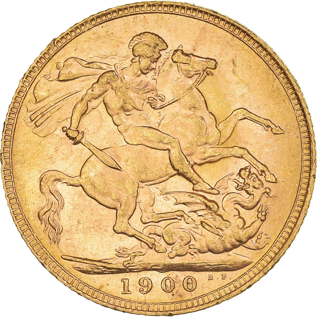 Coin, Great Britain, Victoria, Sovereign, 1900, MS(60-62), Gold, KM:785
