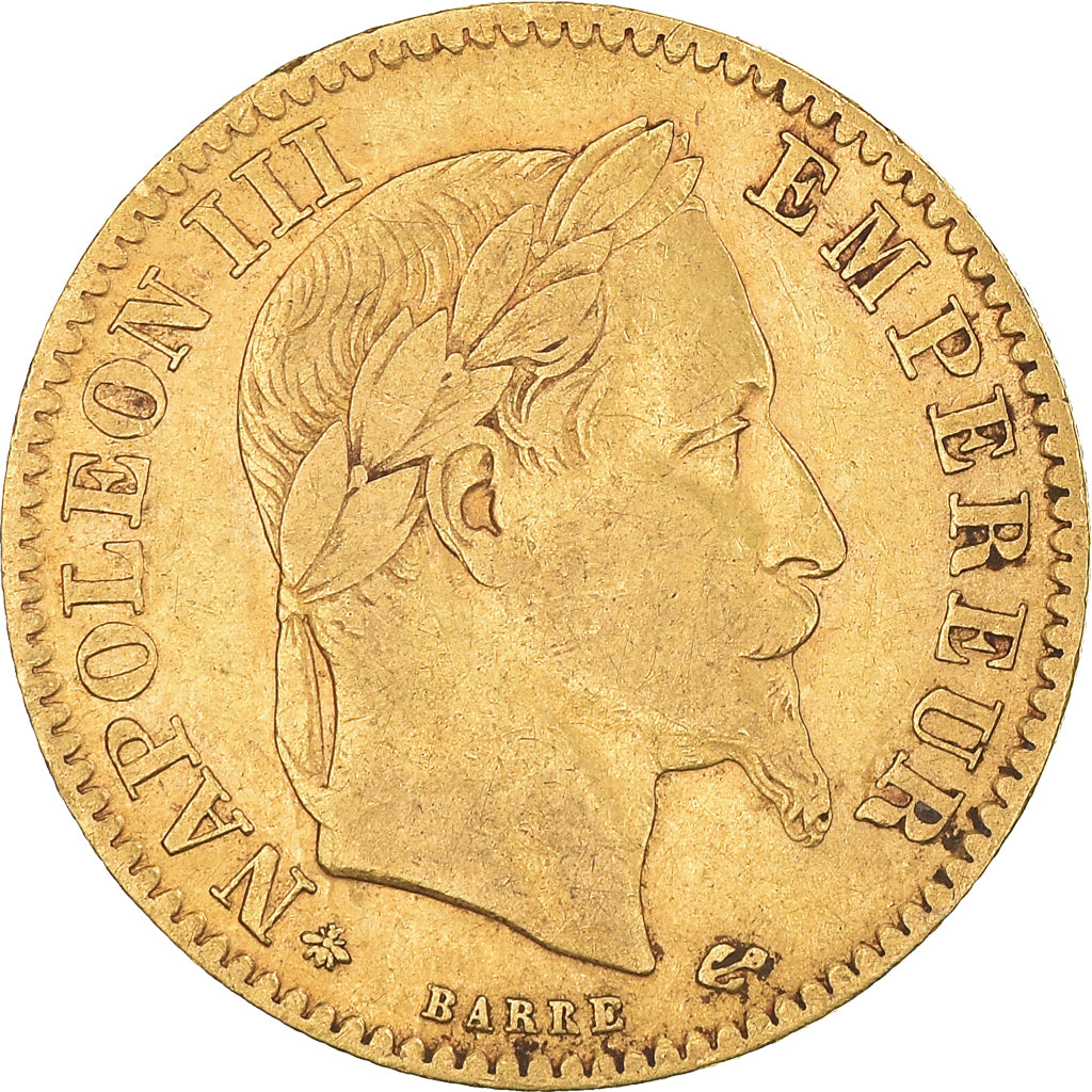 Moeda, França, Napoleon III, 10 Francs, 1863, Paris, VF(30-35), Dourado
