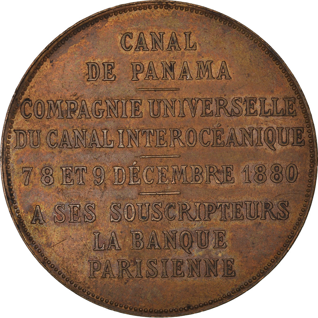 France, Médaille, Percement du Canal de Panama, 1880, SUP, Bronze