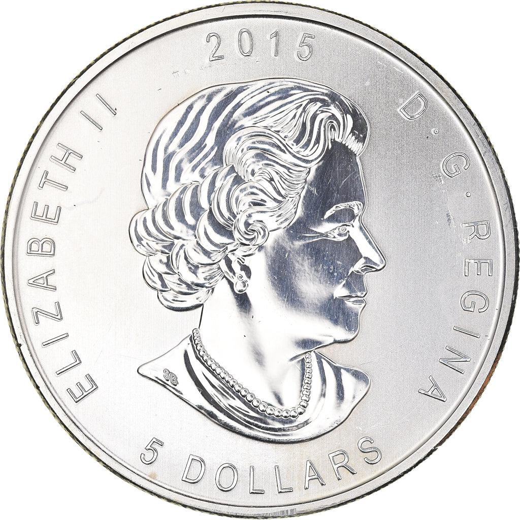 Coin, Canada, Great Horned Owl, 5 Dollars, 2015, 1 Oz, MS(60-62), Silver