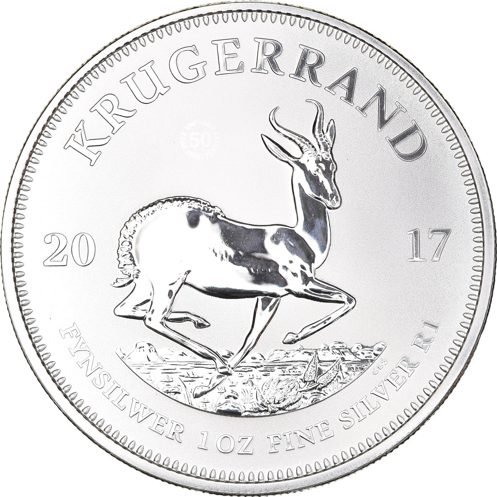Moneda, Sudáfrica, 50th Anniversary, Krugerrand, 2017, FDC, Plata