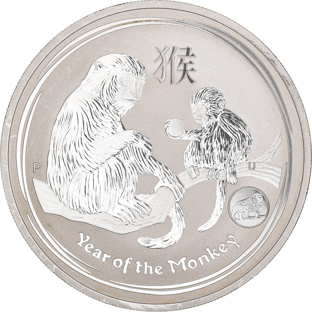 Coin, Australia, Year of the Monkey, 1 Dollar, 2016, 1 Oz, MS(63), Silver