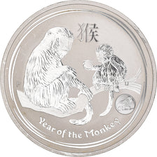 Coin, Australia, Year of the Monkey, 1 Dollar, 2016, 1 Oz, MS(63), Silver