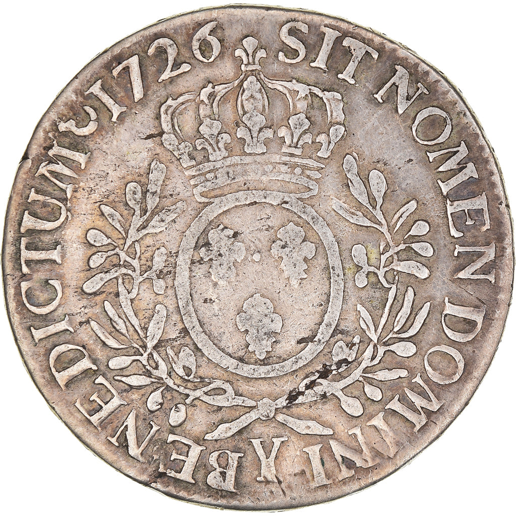 Monnaie, France, Louis XV, Ecu aux branches d'olivier, 1726, Bourges, TB