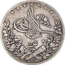 Monnaie, Égypte, Abdul Hamid II, 10 Qirsh, 1890/AH1293, Misr, TB, Argent