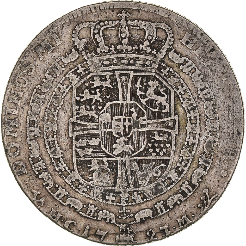 Munten, Noorwegen, 4 Mark, 1 Krone, 1723, Kongsberg, FR, Zilver, KM:220