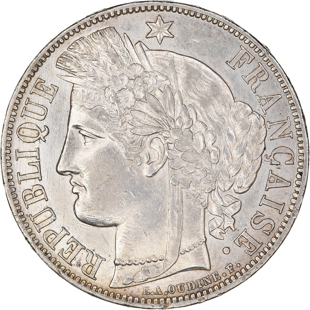 Coin, France, Cérès, 5 Francs, 1870, Paris, AU(50-53), Silver, KM:819