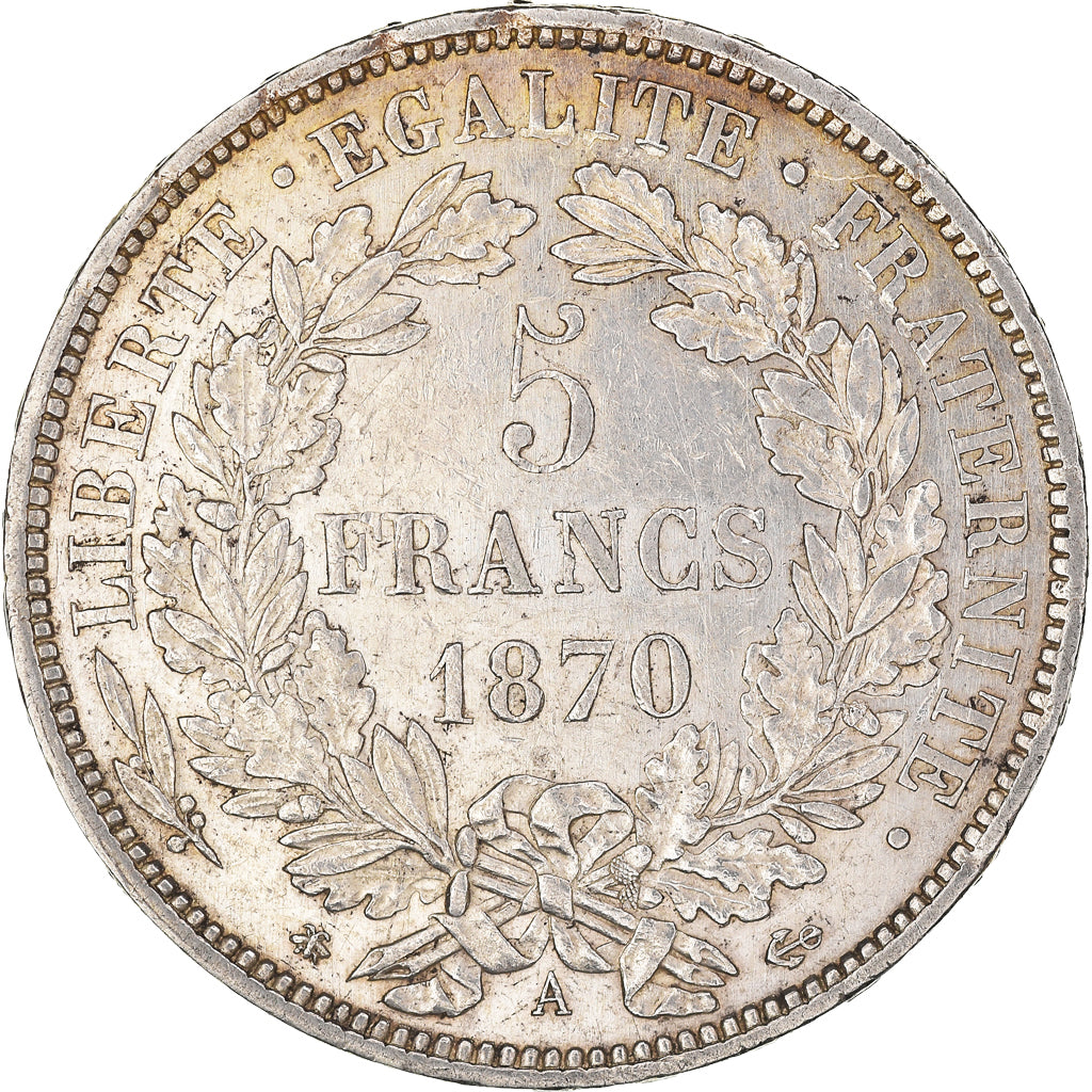 Coin, France, Cérès, 5 Francs, 1870, Paris, AU(50-53), Silver, KM:819