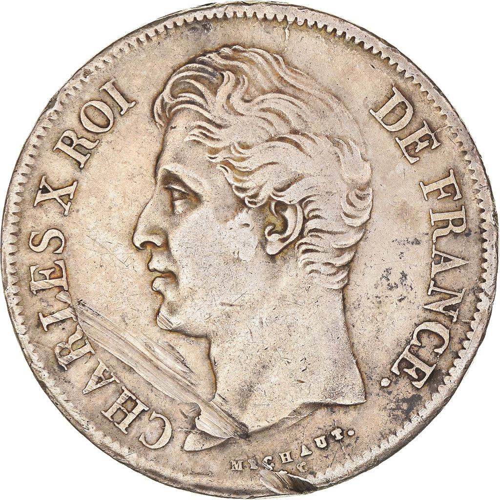 Moneda, Francia, Charles X, 5 Francs, 1829, Toulouse, MBC, Plata, KM:728.9