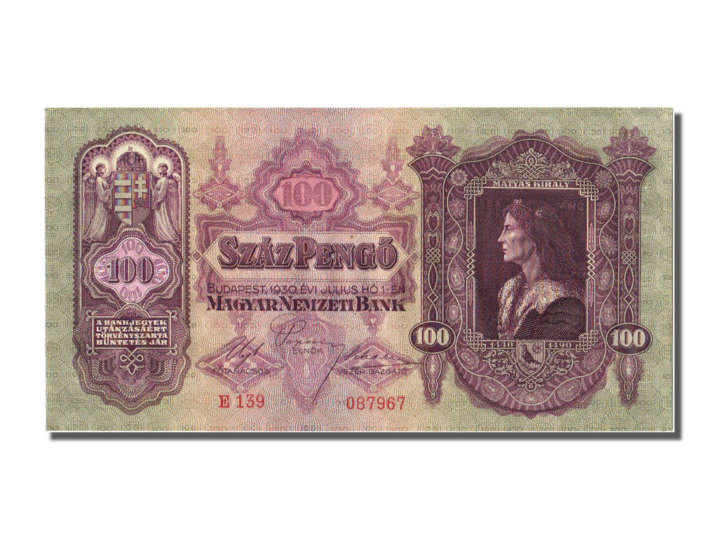 Hungary, 100 Pengö, 1930, KM #98, 1930-07-01, UNC(63), E
