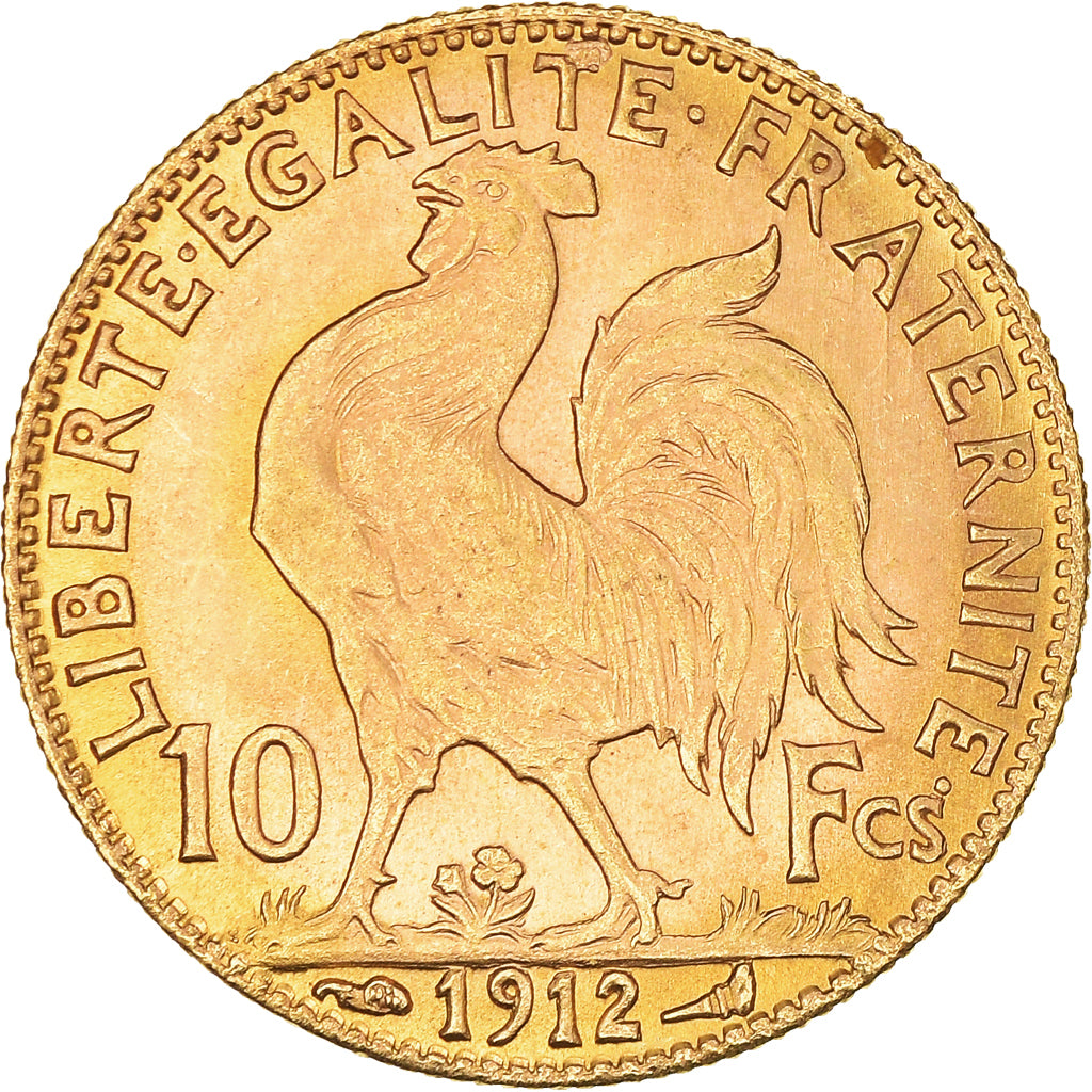 Coin, France, Marianne, 10 Francs, 1912, Paris, MS(60-62), Gold, KM:846