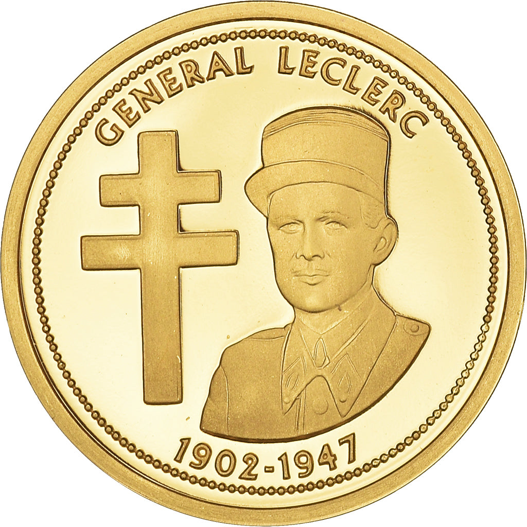 France, Medal, Général Leclerc, History, Proof, MS(65-70), Gold