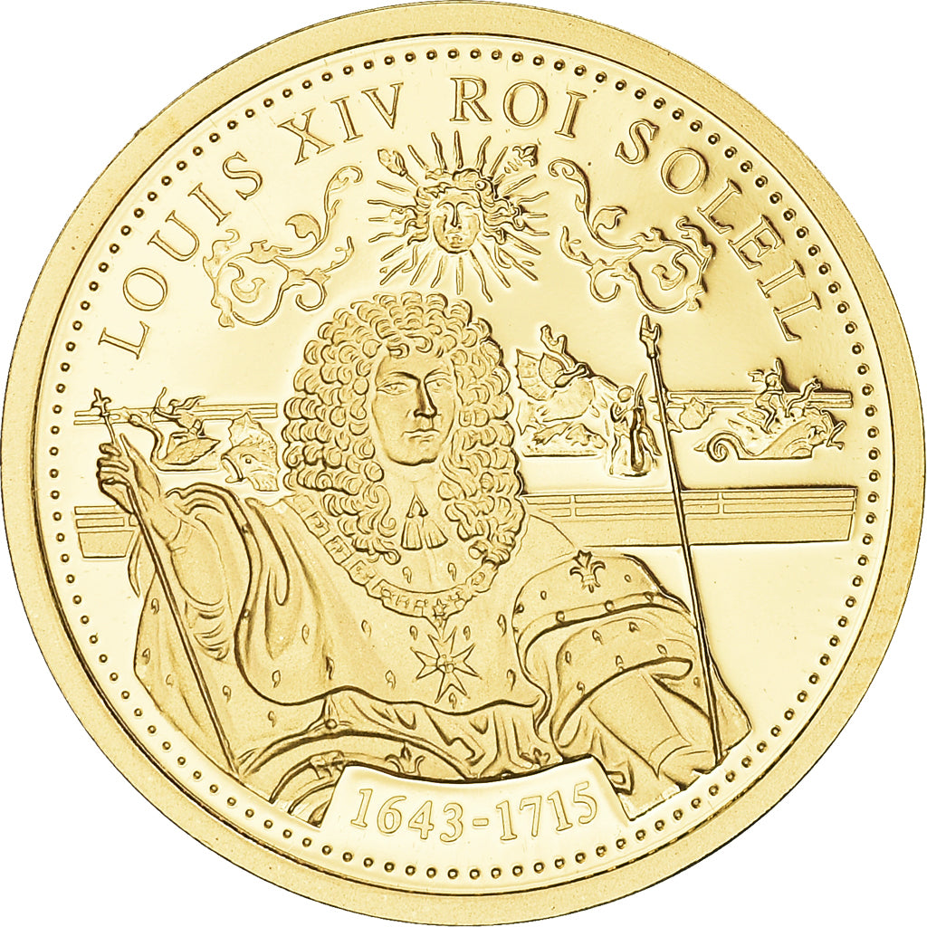 France, Médaille, Louis XIV, Roi Soleil, History, FDC, Or