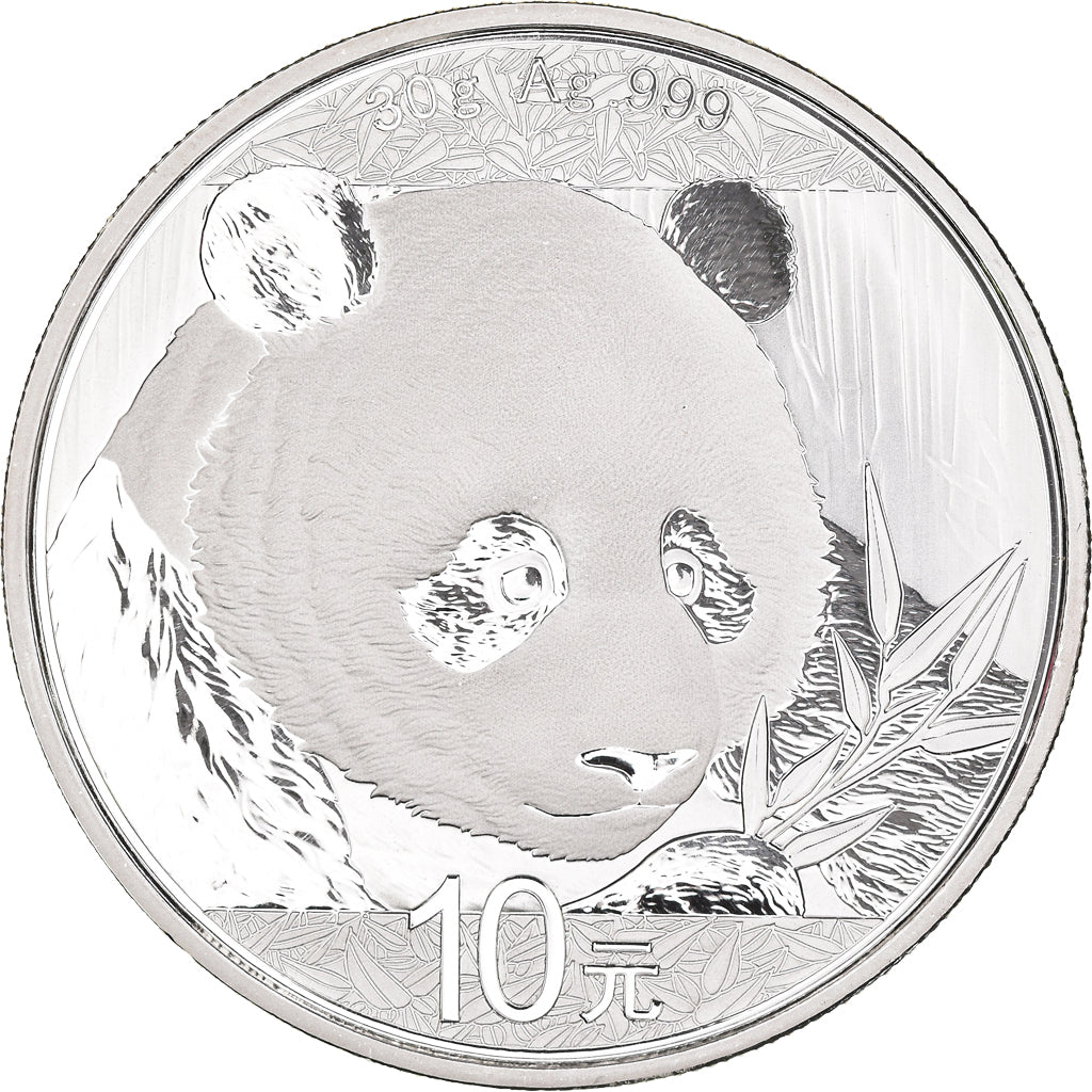 Moneda, China, Panda, 10 Yüan, 2018, Bullion, FDC, Plata