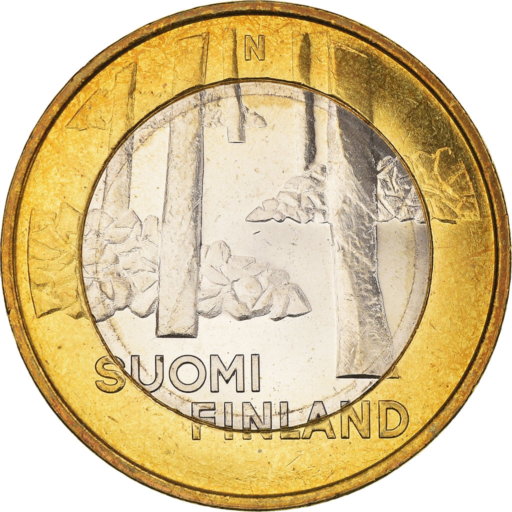 Finlandia, 5 Euro, Satakunta, Sammallahdenkmäki, 2013, SC, Bimetálico, KM:198