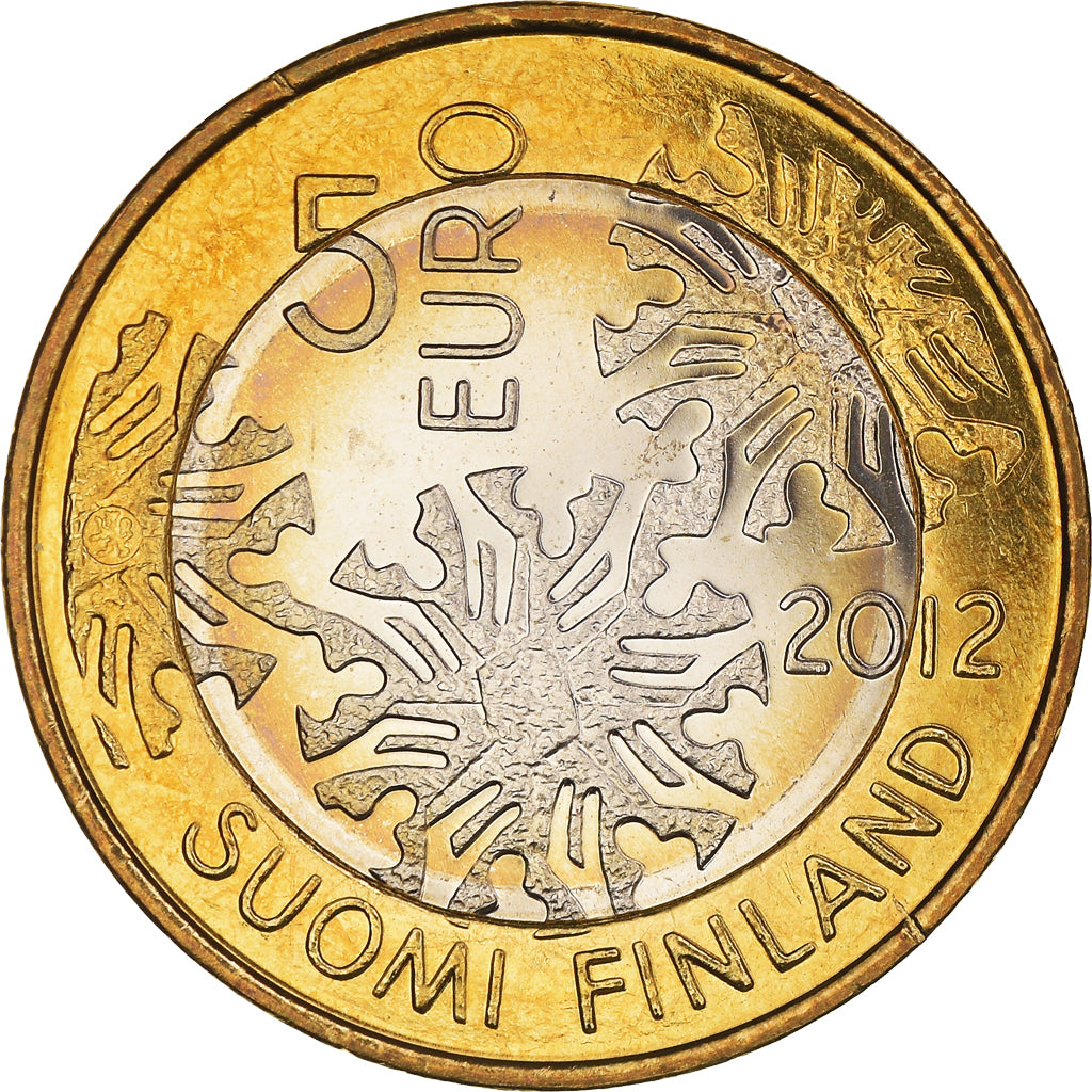 Finlande, 5 Euro, The Nordic Nature - Winter, 2012, SPL, Bimétallique, KM:186