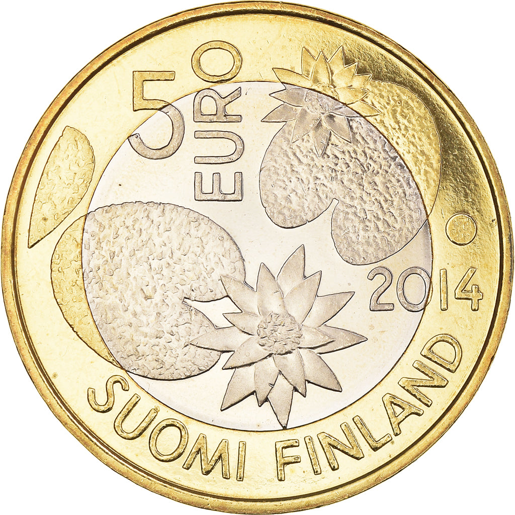 Finland, 5 Euro, Nordic Nature Series - Waters, 2014, MS(64), Bi-Metallic