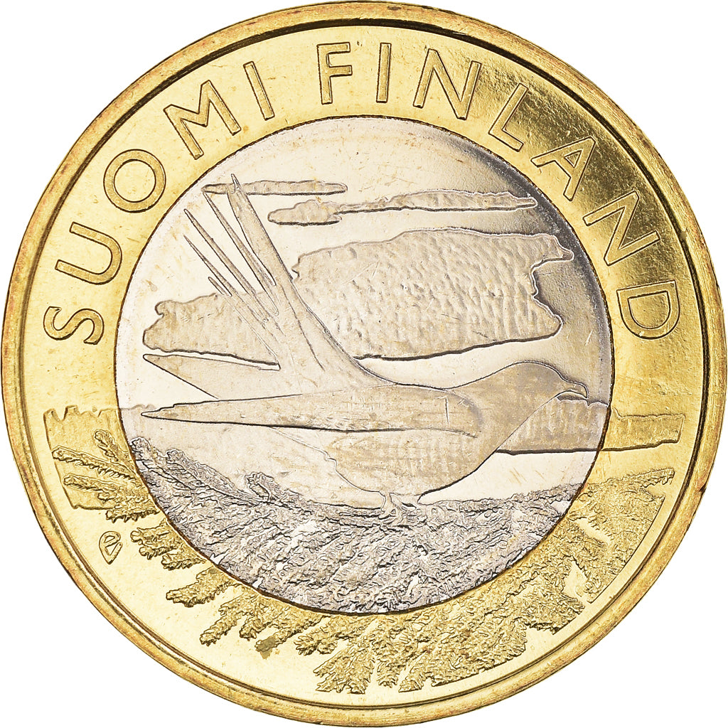 Finland, 5 Euro, Animals of the Provinces - Karelia, 2014, MS(64), Bi-Metallic