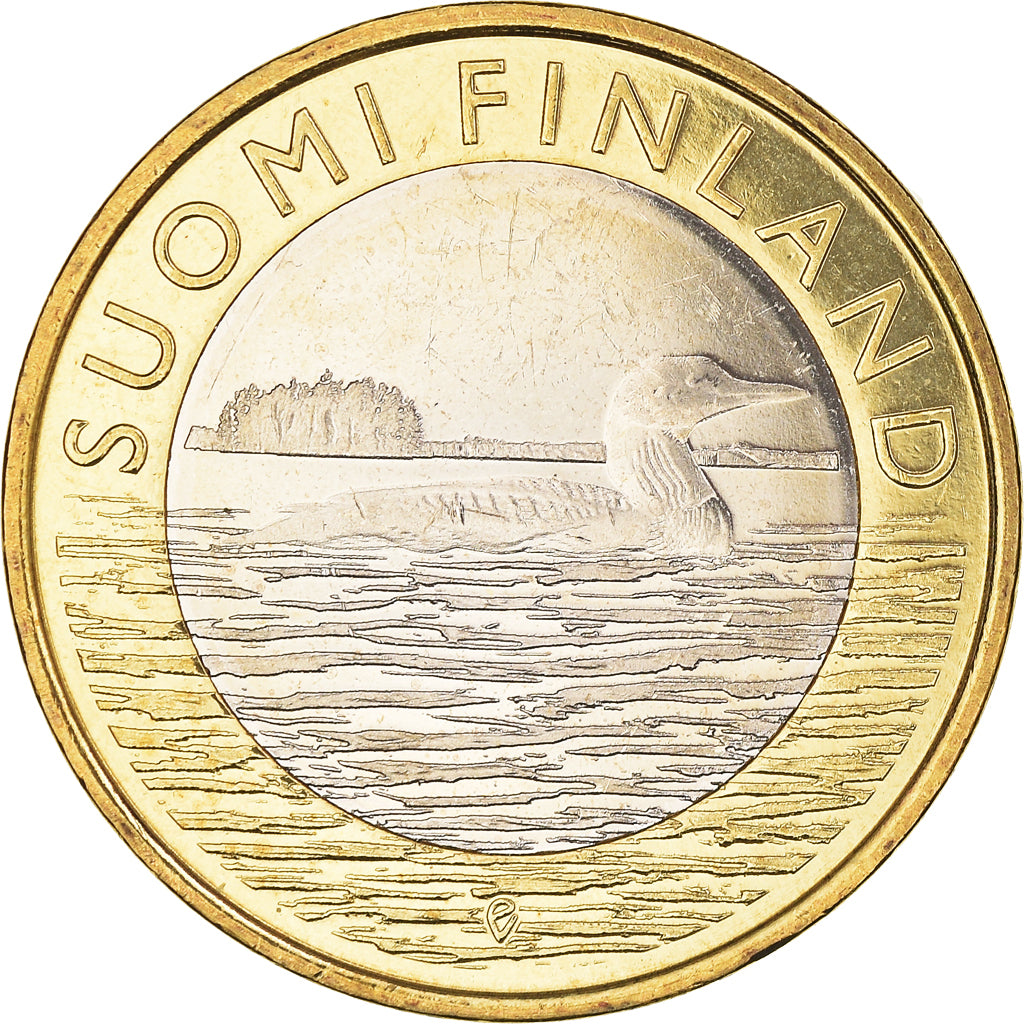 Finland, 5 Euro, Animals of the Provinces - Savonia, 2014, MS(64), Bi-Metallic