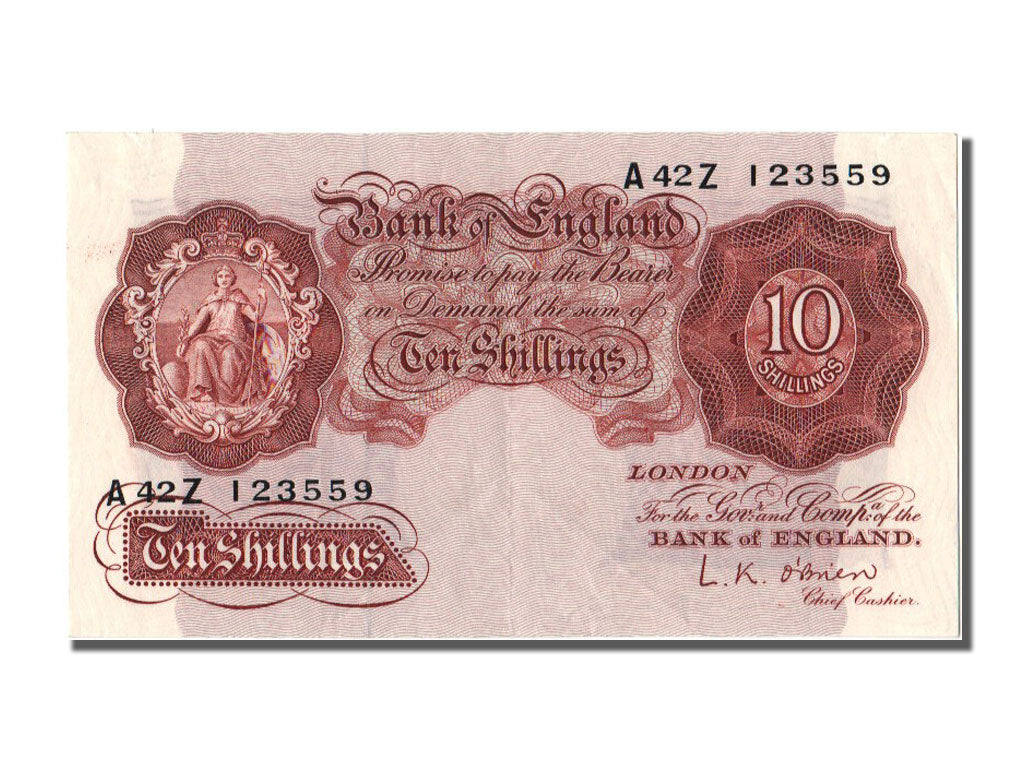 Banknote, Great Britain, 10 Shillings, 1955, AU(55-58)
