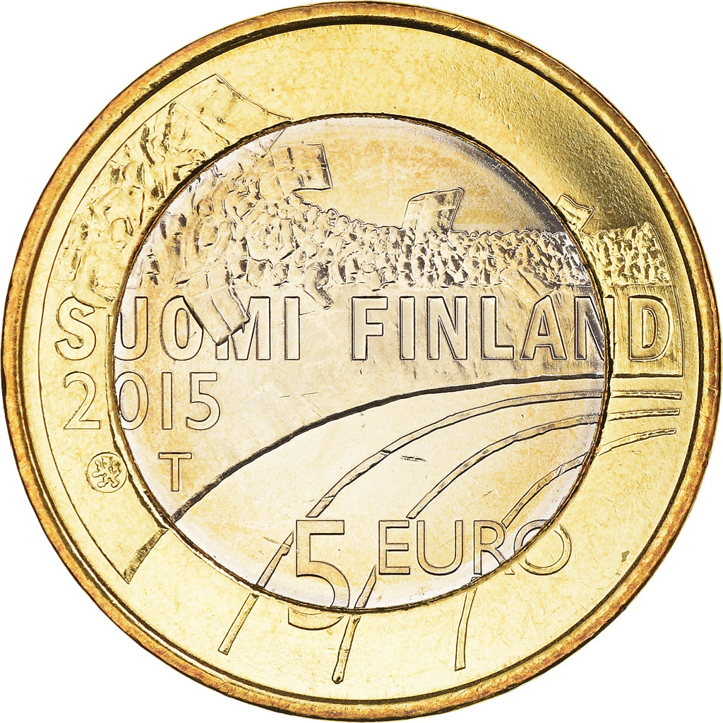 Finland, 5 Euro, Sports Coins Series - Gymnastics, 2015, MS(64), Bi-Metallic