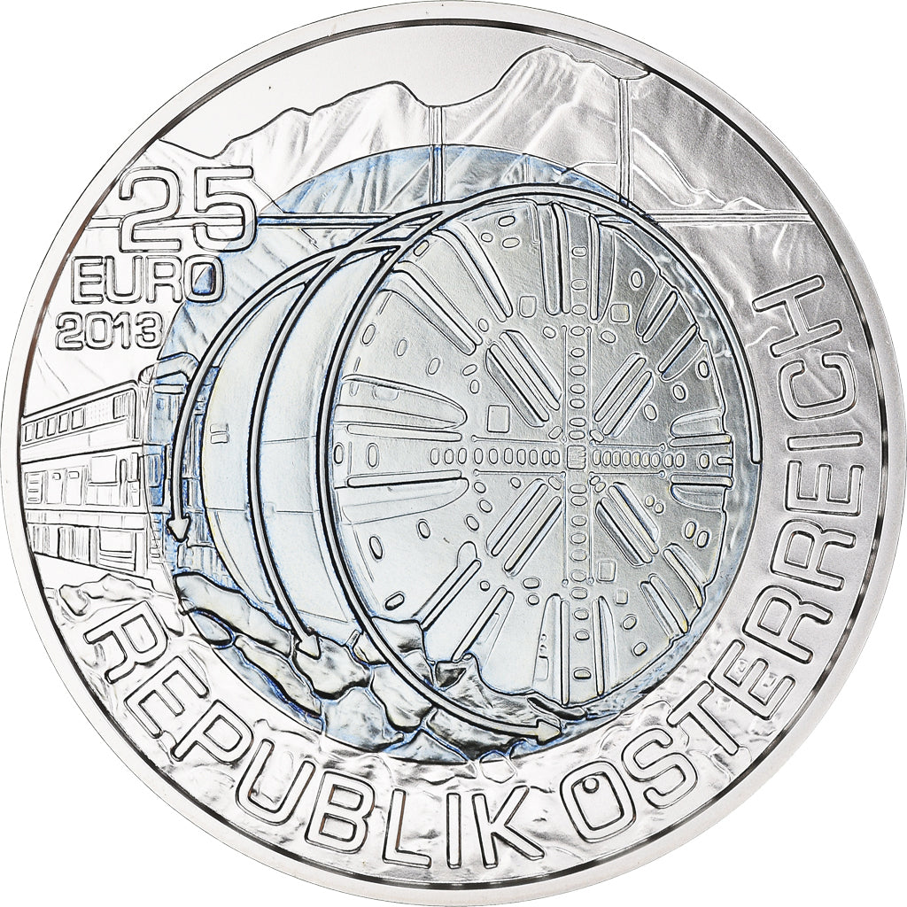 Austria, 25 Euro, Tunneling, 2013, Vienna, MS(65-70), Bi-Metallic, KM:3217