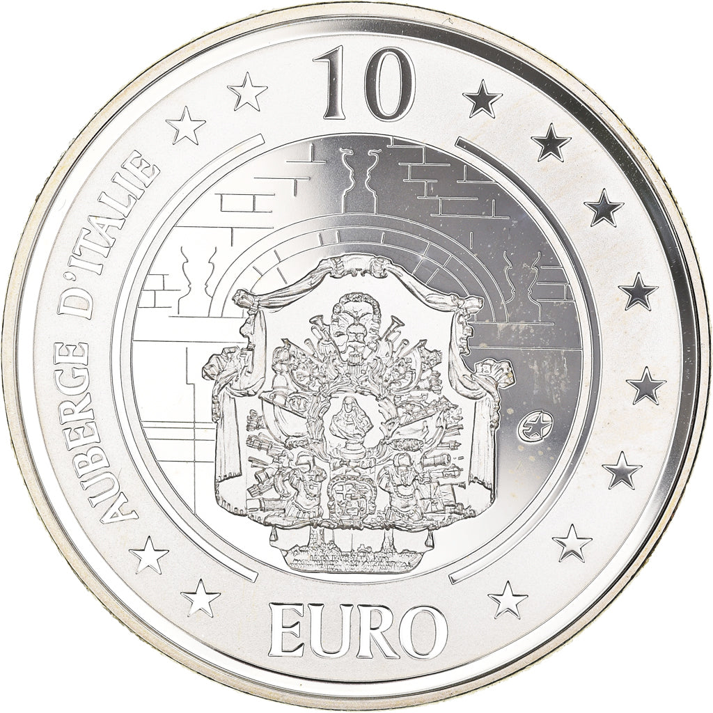 Malta, 10 Euro, Auberge D'Italie, 2010, Proof, FDC, Zilver, KM:140