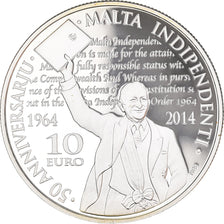 Malte, 10 Euro, Indépendance de Malte, 2014, Proof, FDC, Argent, KM:165