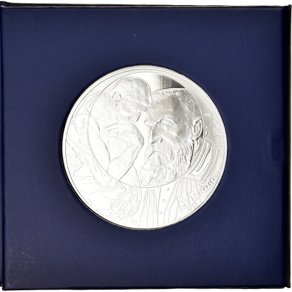 Francia, Monnaie de Paris, 100 Euro, Auguste Rodin, 2017, Paris, FDC, Argento