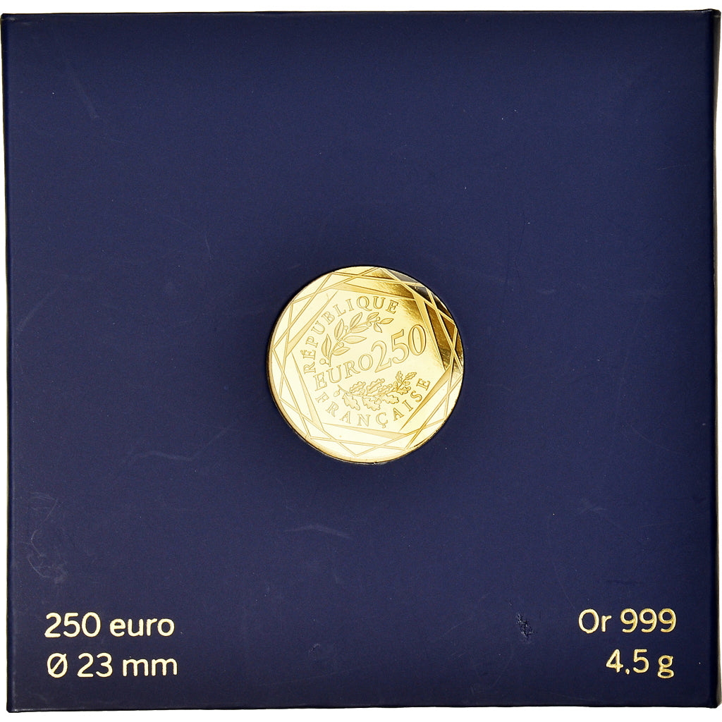 Francja, 250 Euro, Monnaie de Paris, Coq, 2014, Paris, MS(65-70), Złoto