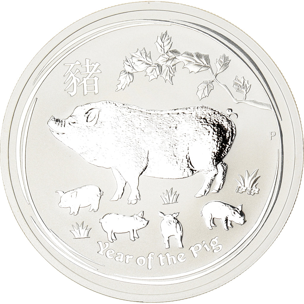 Coin, Australia, Year of the Pig, Lunar Series II, 2 Dollars, 2019, 2 Oz