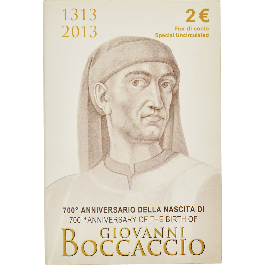 Italie, 2 Euro, Giovanni Boccaccio, 2013, BU, FDC, Bimétallique