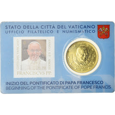 CITTÀ DEL VATICANO, 50 Euro Cent, Coin-Card Stamp 3, 2013, Rome, FDC, Ottone