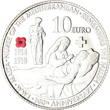 Malta, 10 Euro, Centenary of the First World War, 2014, FDC, Zilver