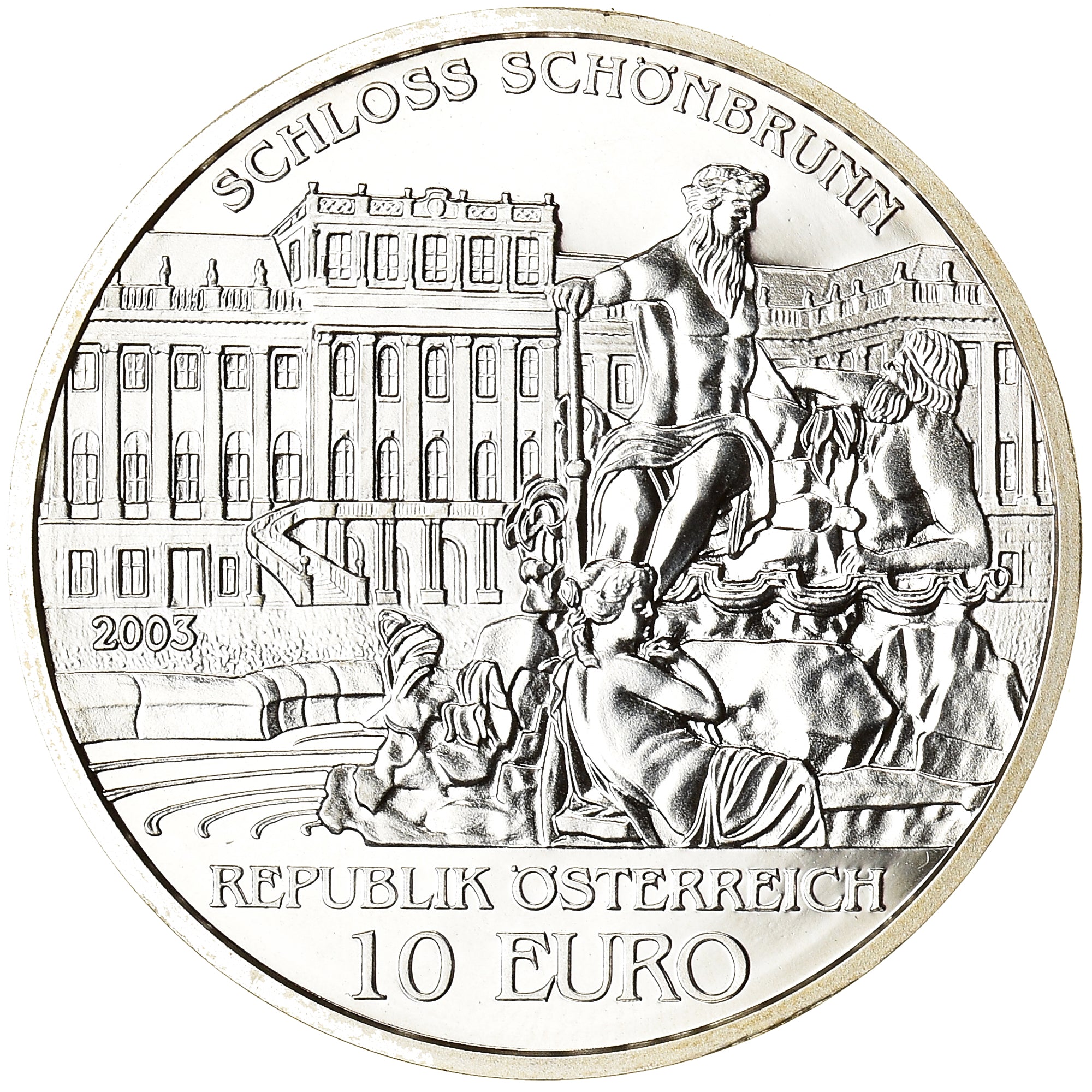 Austria, 10 Euro, Schönbrunn Palace, 2003, Vienna, Proof, MS(65-70), Silver