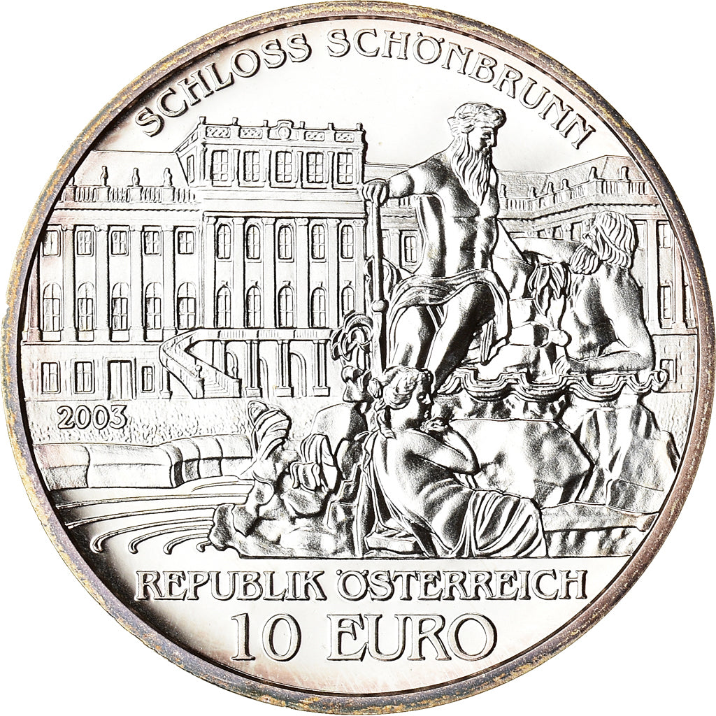 Austria, 10 Euro, Schönbrunn Palace, 2003, Vienna, Proof, FDC, Plata, KM:3106