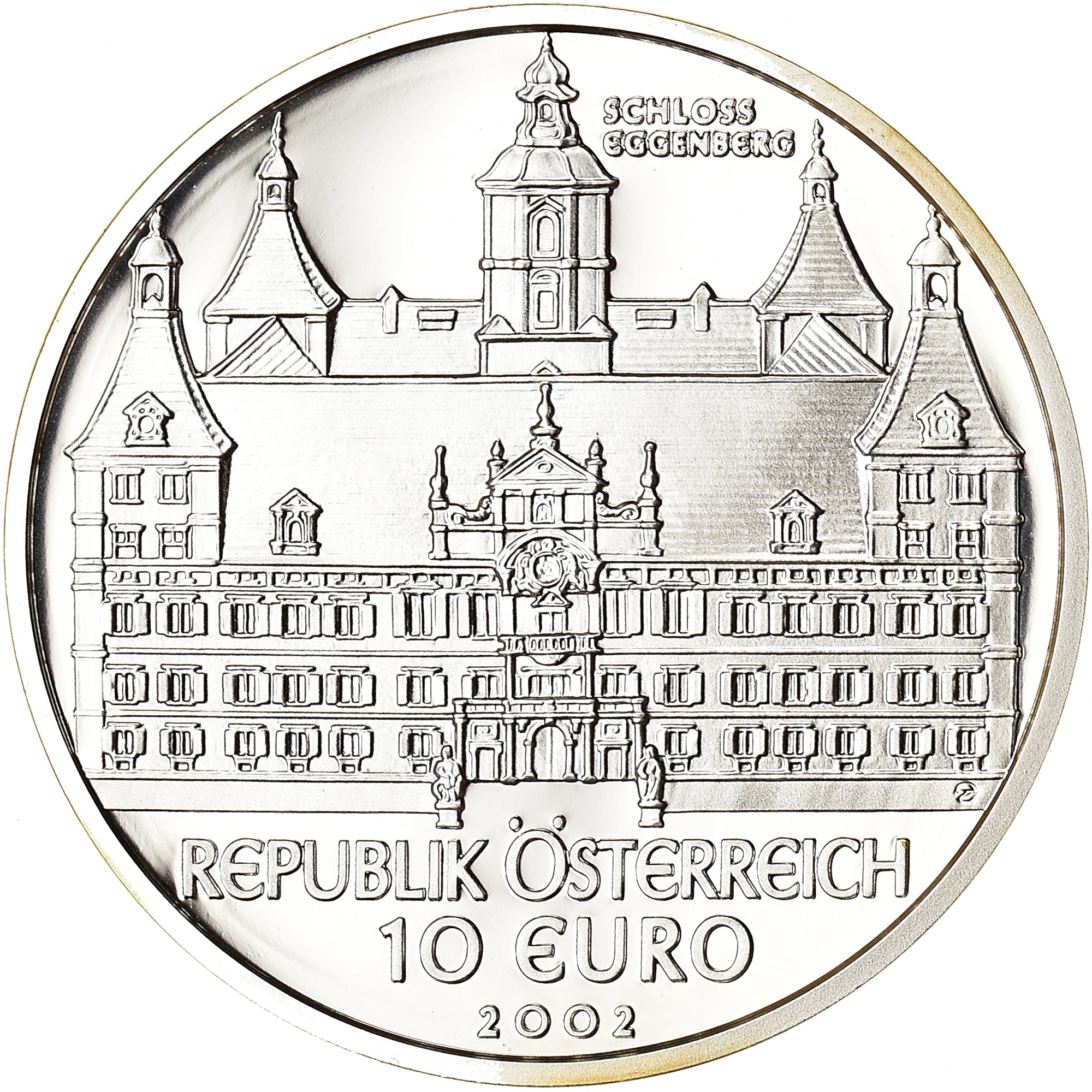 Austria, 10 Euro, Eggenberg Castle, 2002, Vienna, MS(65-70), Silver, KM:3099
