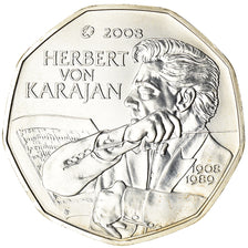 Austria, 5 Euro, Herbert von Karajan, 2008, MS(63), Silver, KM:3156