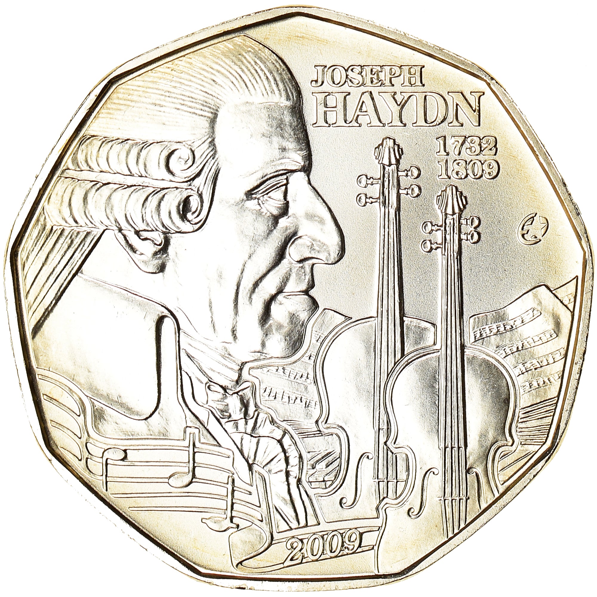 Austria, 5 Euro, Joseph Haydn, 2009, MS(63), Silver, KM:3170