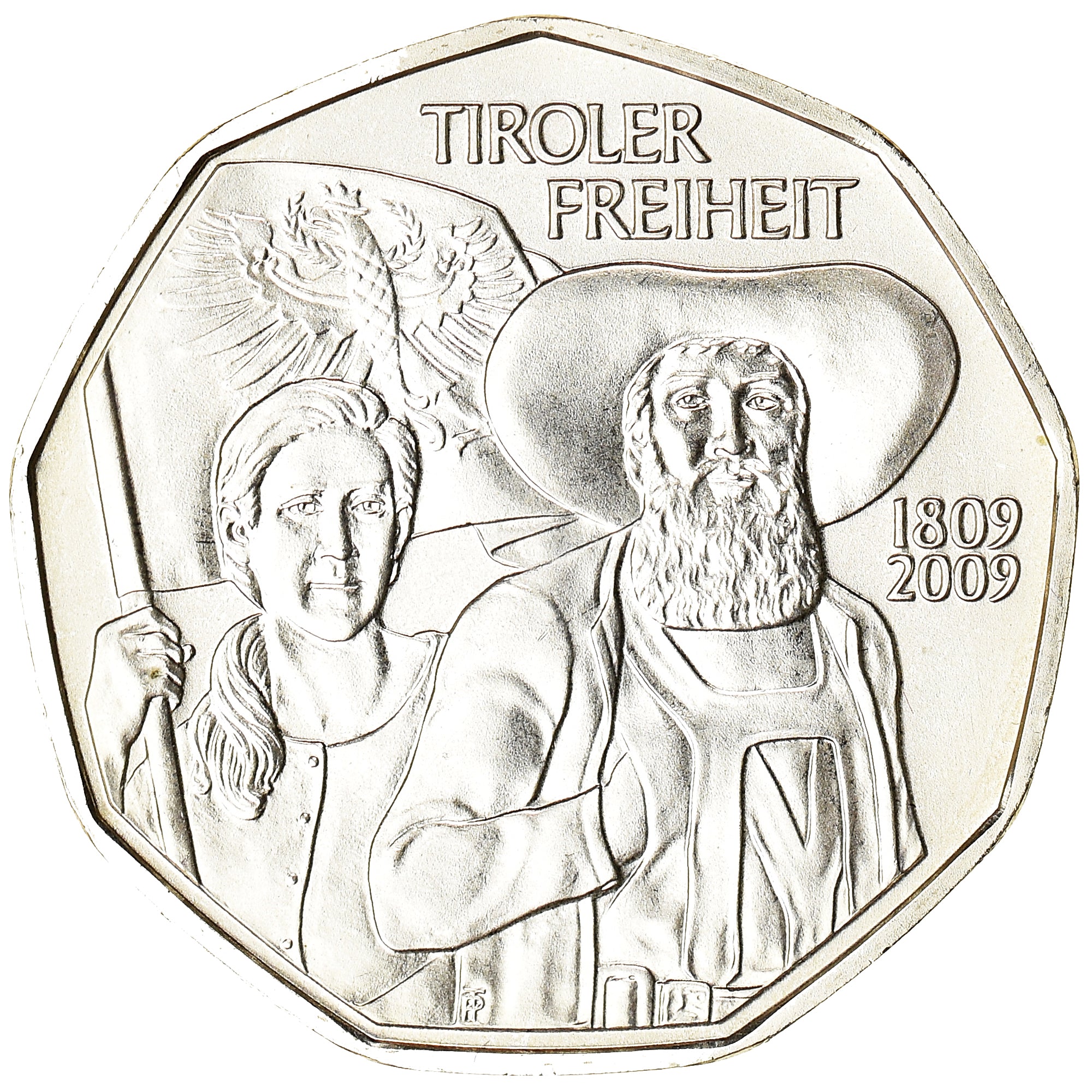 Austria, 5 Euro, Tyrolean Resistance, 2009, Vienna, MS(60-62), Silver, KM:3177