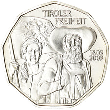 Austria, 5 Euro, Tyrolean Resistance, 2009, Vienna, MS(60-62), Silver, KM:3177